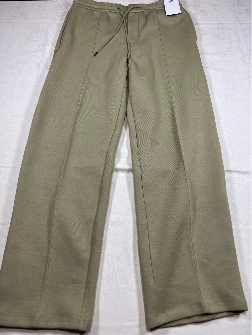 NEW $150 Nike Tech Mens Tailored Fleece Trousers Loose Fit Straight Leg Tan Med